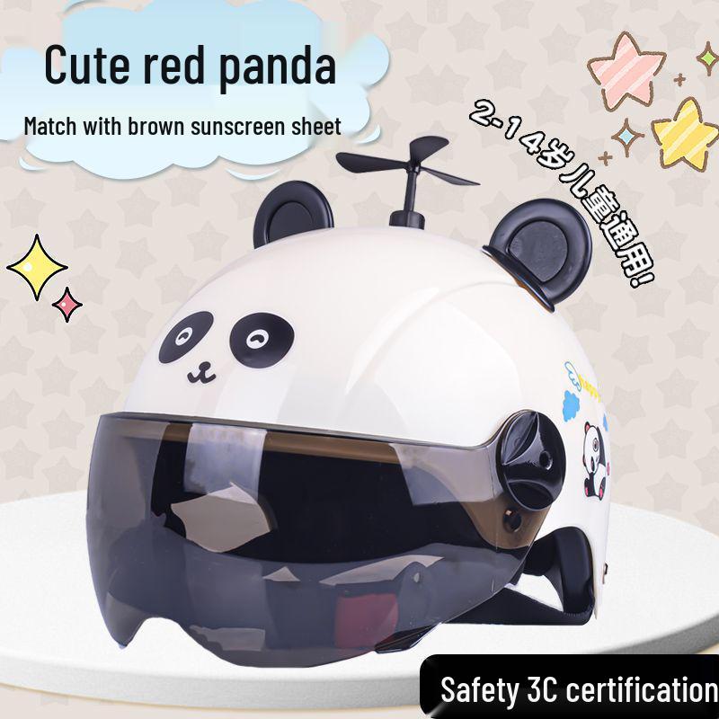 Trendy Street-Style Half Helmet with Eye Protection for Young Riders