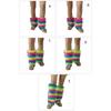 Winter 80s Furry Long Socks Leggings Cover Leg Warmer Punk Boots Socks Plush Vintage Rainbow Warm Boot Cuffs Leg Cover