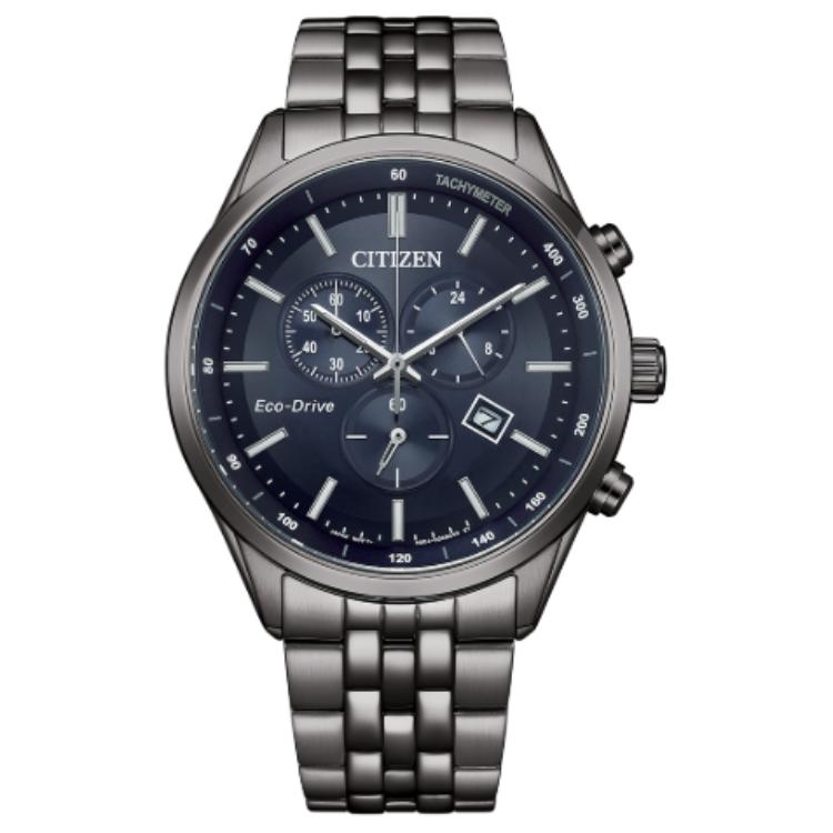 CITIZEN Eco Drive 100M Waterproof Light Powered Quartz Movement Stainless Steel Strap Watch AT2577-57L Blue Dial