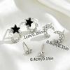 Korean version Korean creative star and moon niche women's stud earrings versatile inlaid zircon full diamond design earrings set