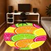 1pc Citrus fruits, Swirl patterns Round Chair mat Area Rug - Non-Slip, Floor Mat for Office, Bedroom, and Indoor Decor -1002202