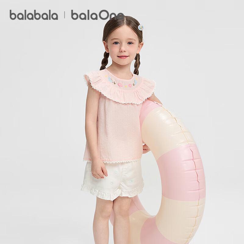Balabala Girls  Cartoon Print Short Sleeve T-Shirt 100