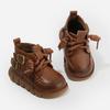 Boys' Non-slip British Style Leather Boots for Baby Girls Soft-soled Toddler Shoes