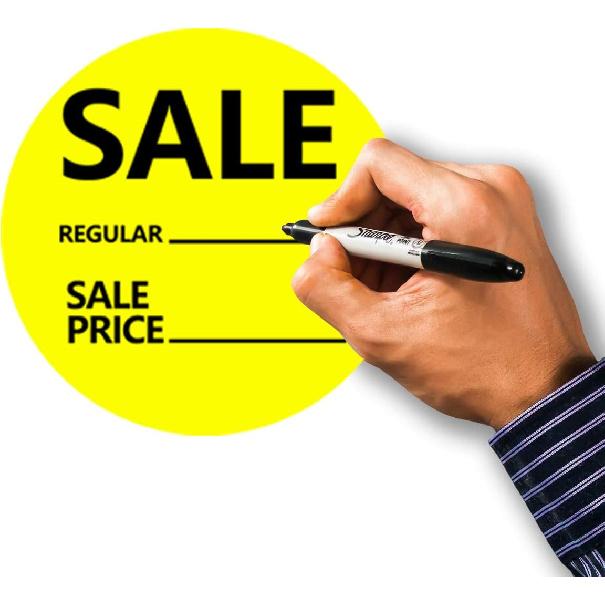 Regular Price Stickers,2 Inch Sale Price Sticker,Red Yellow Price Stickers for Retail Store,504 Pcs/Pack