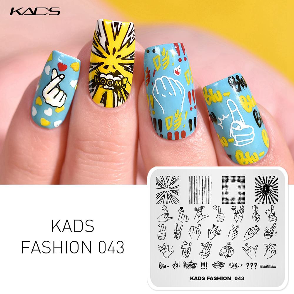kads Fashion 043 Nail Stamping Printing Rechteck Stamping Template Fashion Gesture Bild von Nail Art-Vorlagen Nail Art