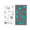 1Sheet Fashion Waterproof Blue Luminous Tattoo Sticker Star Feather Tattoo Sticker Body Art Removable Temporary Tattoos
