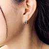 [Rosemont] Silver Combination Volume One-Touch Earrings Polka Ra25B07J