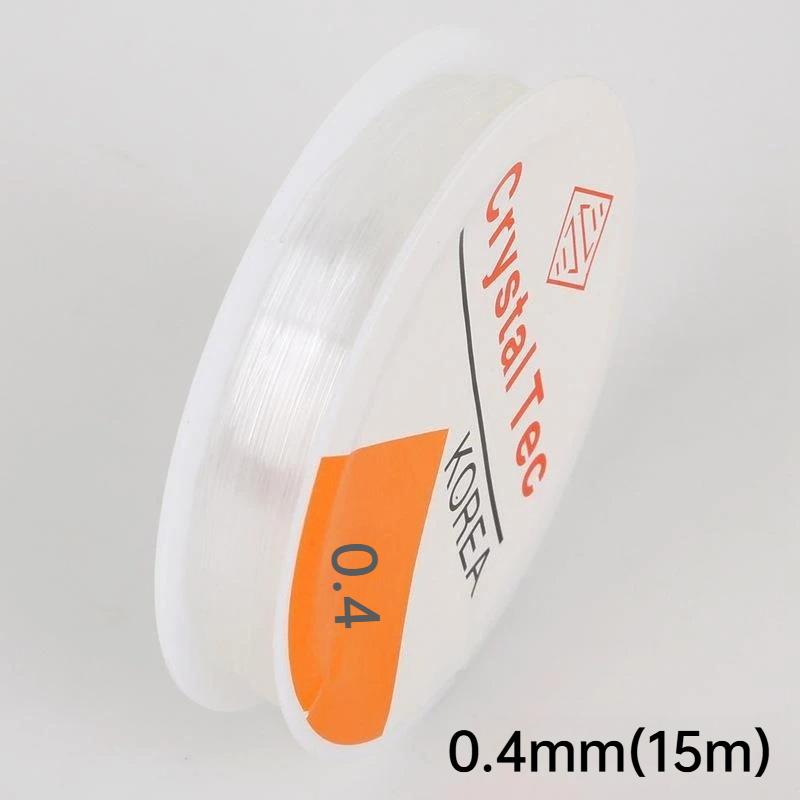 

0.4/0.8/1mm 2PCSTransparent Elastic Rope Round Crystal Line Rubber Cord For Jewelry Making Supplies DIY Beading Bracelet 0.4mm(15m)