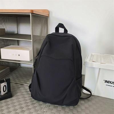 Student Trendy and Cool Solid Color Large Capacity Backpack Travel Bag Backpack