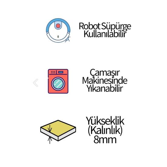 Dijital Baskı Yıkanabilir Kaymaz Taban Dekoratif Salon Mutfak Halısı Yolluk