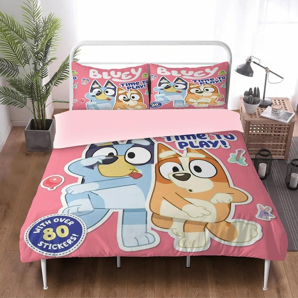 Cartoon Christine-Heler Bedding Sets Exquisite Bed Supplies Set Bluy Duvet Cover Bed Comforter Set Bedding Set Luxury Birthday