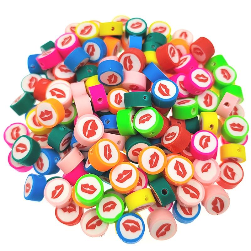 

Бусины-разделители «сделай сам» для изготовления ювелирных изделий в форме сердца, кулон 10 мм, мягкий керамический браслет, ожерелье, бусины 6