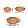 Rattan Bread Storage Woven Round Tray Snacks Fruit Picnic Binaural Tray Living Room Table Storage Decoration Kitchen Organizer