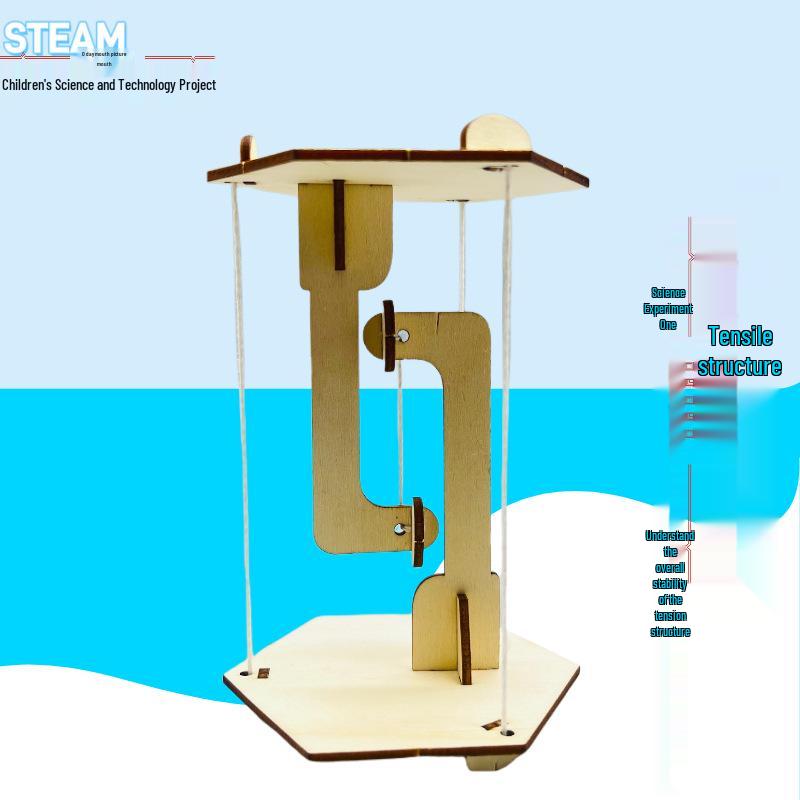 Student Science DIY Anti-Gravity Wire Suspension Model: Mechanics Balance & Tensile Structure Teaching Aid 14x20cm