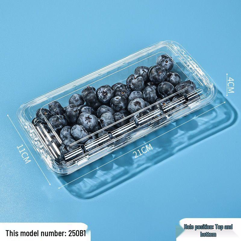 Clear Plastic Disposable Fruit Box with Lid for Strawberries