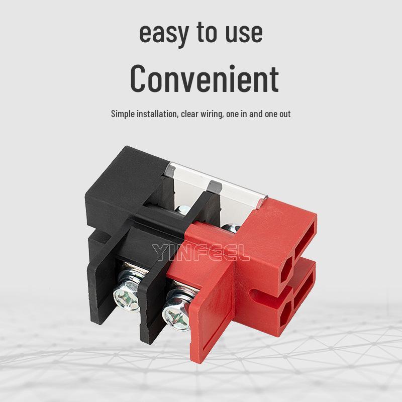 Red-Black Wiring Terminal Block: 100A/200A Lithium Battery Positive/Negative Electrode Post for New Energy Cabinets