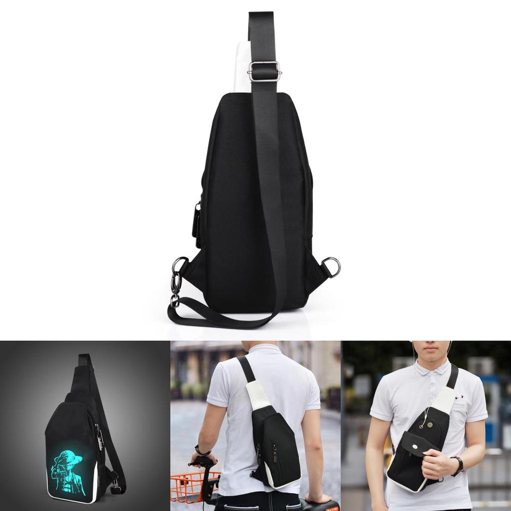 Stylish Luminous Outdoor Backpack With Usb Charging And Earphone Jack For School