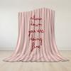 Pink Stripe Slow Life Flannel Blanket Warm Soft Halloween Christmas Couch Warm Cozy Decorative Decor Gift for All Season