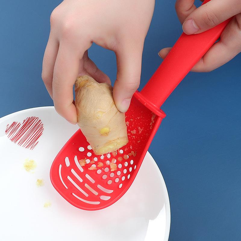 Multifunctional Filter Colander for Rice Spoon Household Kitchen Grinding Cooking Spoon Drain Spoon Kitchen Supplies