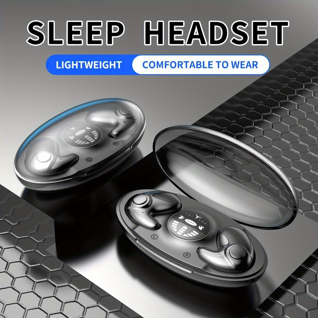 Cuffie Wireless per Dormire - Design Ultrasottile, Riduzione del Rumore a Doppio Microfono, Bassa Latenza, Cuffie In-Ear Sportive con Subwoofer Adatte per i Giochi