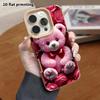Phone Case: Lambskin 2D Flat Samsung Galaxy A34 A35 M05 M06 S20 S22 S21 FE Plus 5G Protective Case, Pink Bear, Christmas and Halloween Gift