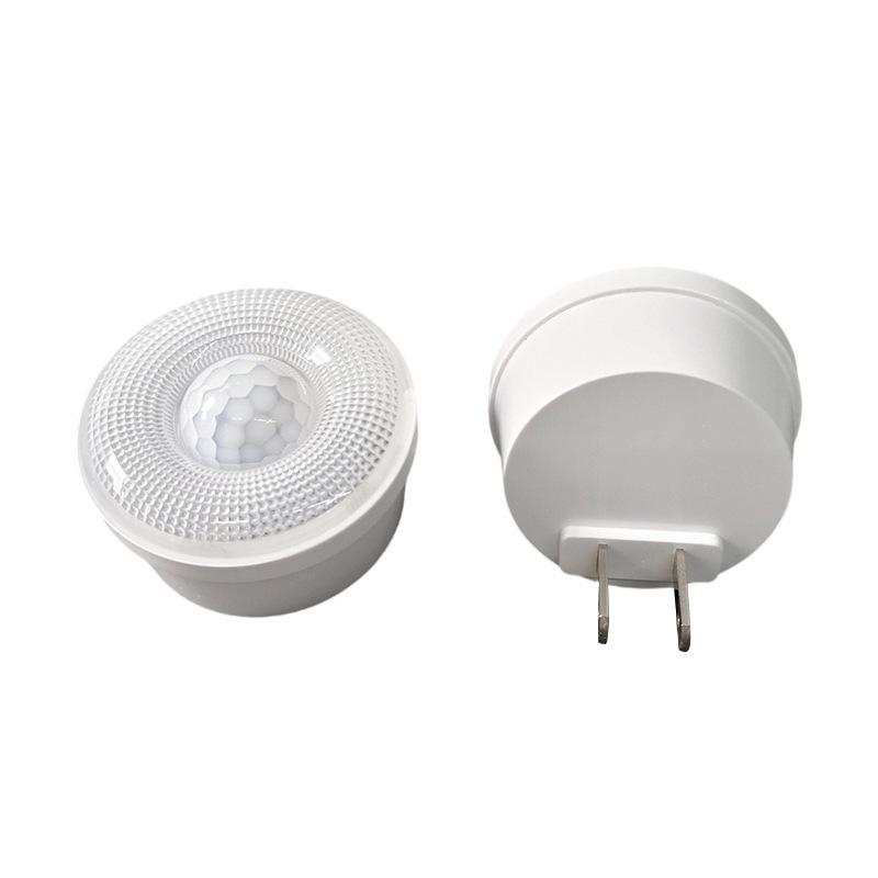 3W Plug-In Motion-Sensor Night Light Soft Light Energy-Saving Suitable For Bedrooms Bathrooms Hallways Warm Light White Light