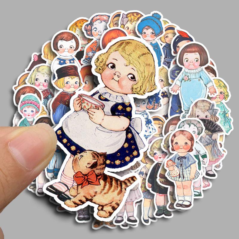 Dream Manor Planner Stickers: 60 Cute Japanese Girl Characters for DIY Suitcase, Phone Case, and Tablet.