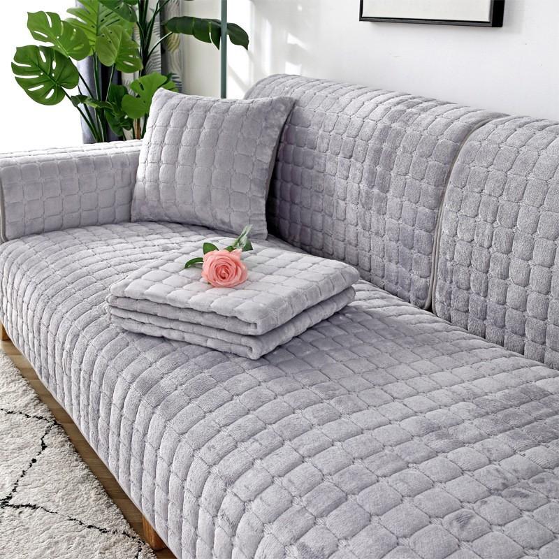 Autumn and Winter Thickened Non-slip Flannel Sofa Cushion Plush Sofa Towel Cushion