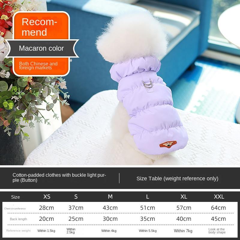 Roupas para cães Colete de inverno Roupas quentes de algodão acolchoado Roupas para cães Roupas para bipés Roupas para animais de estimação