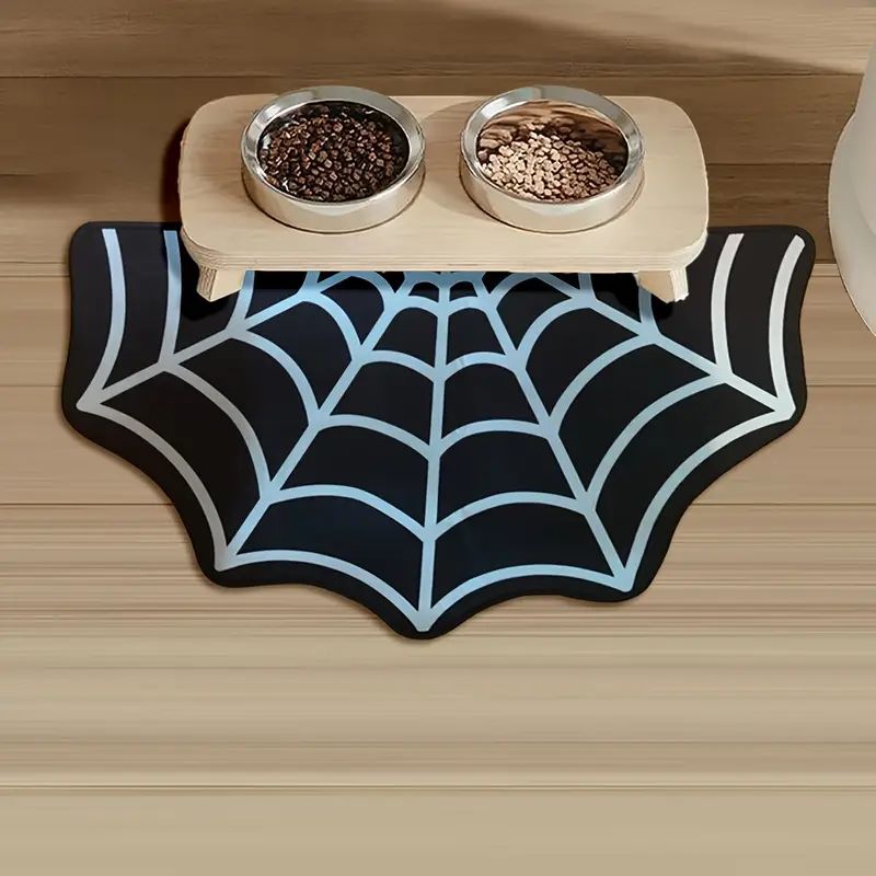 Halloween Spider Web Carpet Home Decoration, Pet Placemats, Bowl Mats, Anti-Slip, Stain-Resistant, And Scratch-Resistant