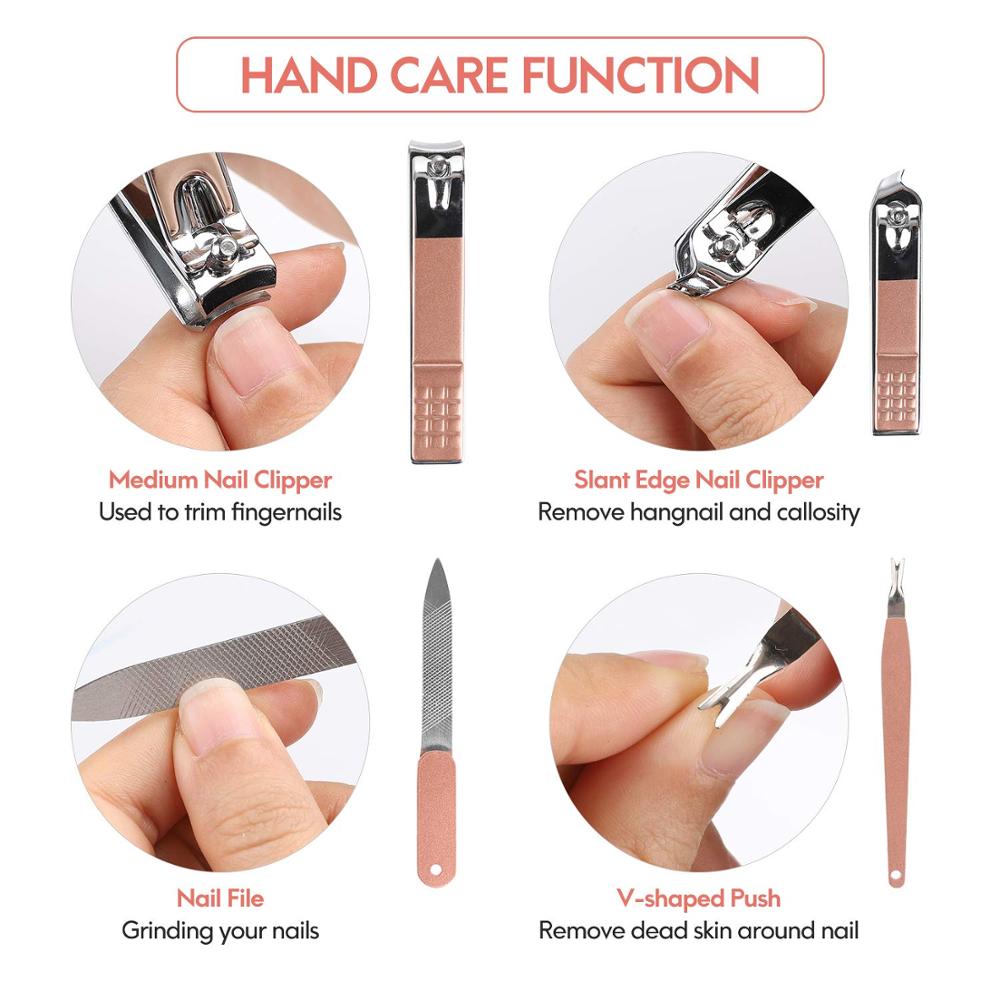 New Nail Clippers Manicure Set, Travel Mini Nail Clippers Kit Pedicure Care Tools, Stainless Steel Grooming kit