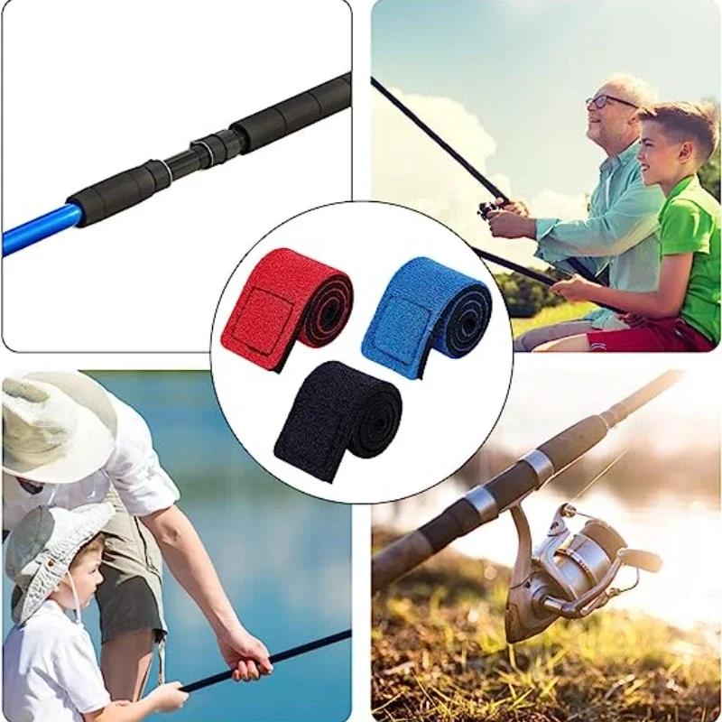 Fishing Rod Tie Holders Straps Fastener Hook Belts Loop Carp Fishing Ties Belt Elastic Wrap Band Outdoor Fishing Acesssories