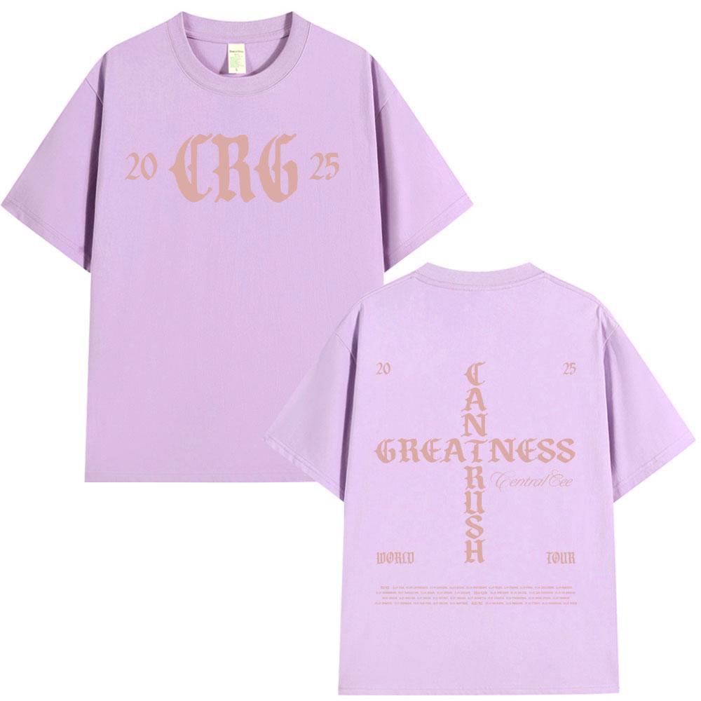 Central Cee CAN'T RUSH GREATNESS World Tour 2025 T-shirt Men Women Fashion Hip Hop Tees Summer 100% Cotton Oversized T Shirts