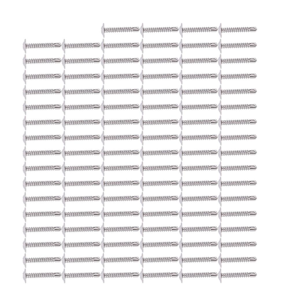 100Pcs Self Drilling Screw M4.2x25 Round Washer Stainless Steel Fastener Accessory Set Kit