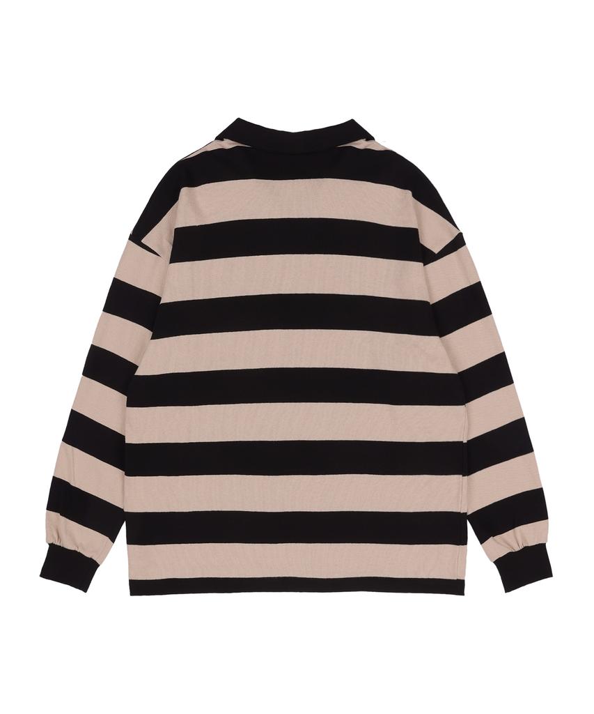 FANCY CLUB Striped Oversized Rugby Tee (Pink)_F24Zb074