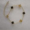 9mm Mini Version of The Lucky Four-leaf Clover Bracelet Double-sided Mother-of-pearl Radium Flower 18K Hundred Fashion Bracelet