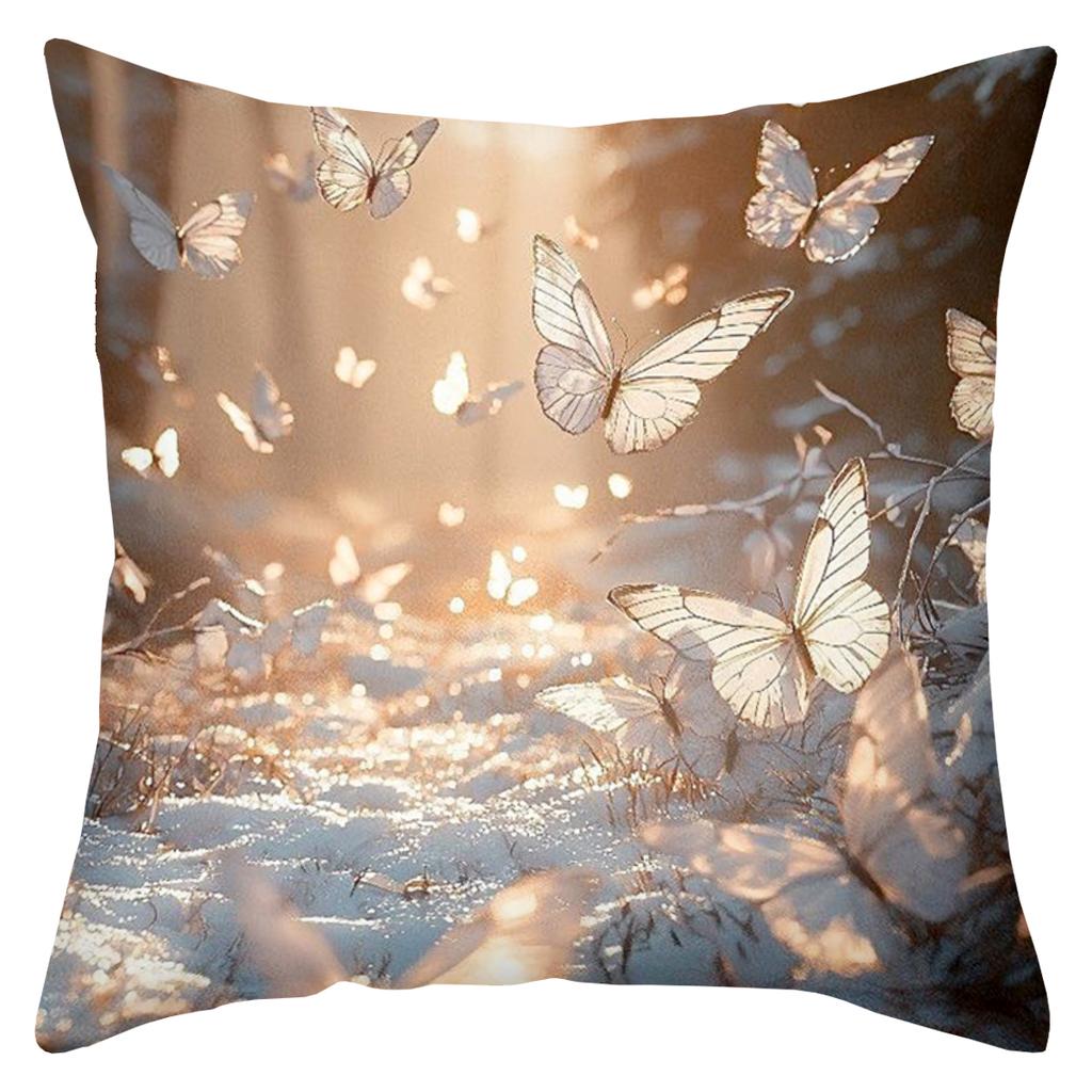 Butterfly & Maple Leaf Printed Soft Decorative Throw Pillows Polyester pillowcase, sofa decorative cushion cov Headboard Pillow