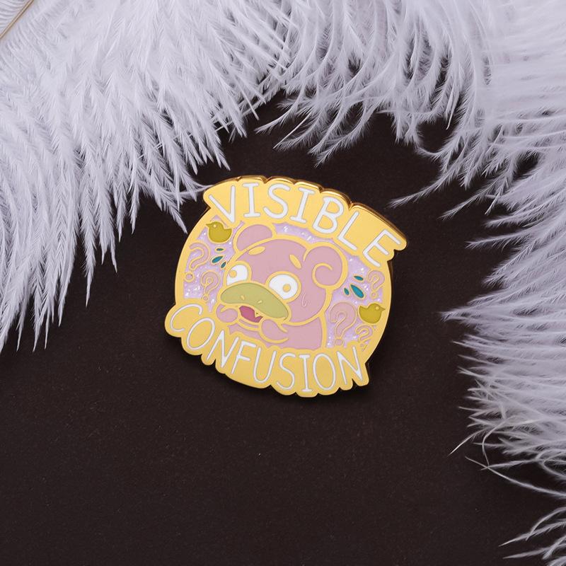 Cartoon Animal Adorable Enamel Brooch With Unique Surprised Bear Style For Flair Personal