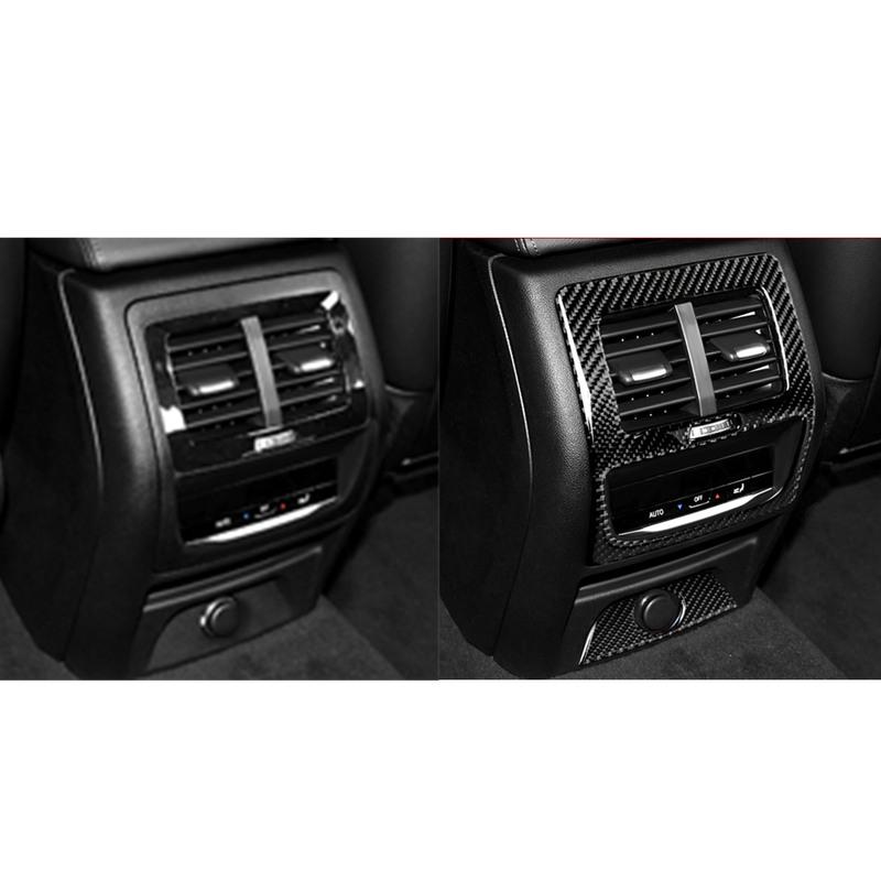 Real Carbon Fiber Car Accessories Rear Air Vent Panel Decorative Cover Soft Sticker For BMW X3 G01 2018- X4 G02 -2024