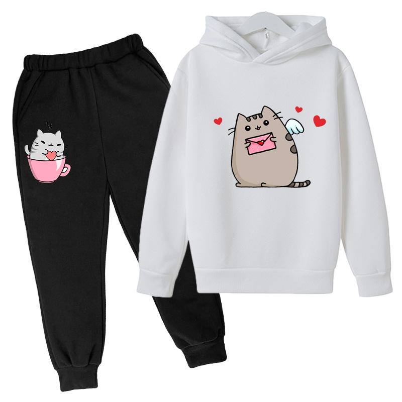 Cute Nutella Cat Cartoon Print Hoodie Kids Clothes Funny Sweatshirt For Girls/boys Harajuku Kawaii Winter Children Clothing