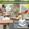 Stainless Steel Cheese Melting Dome Heat Resistant Rectangular Basting Cover  Grill Accessories