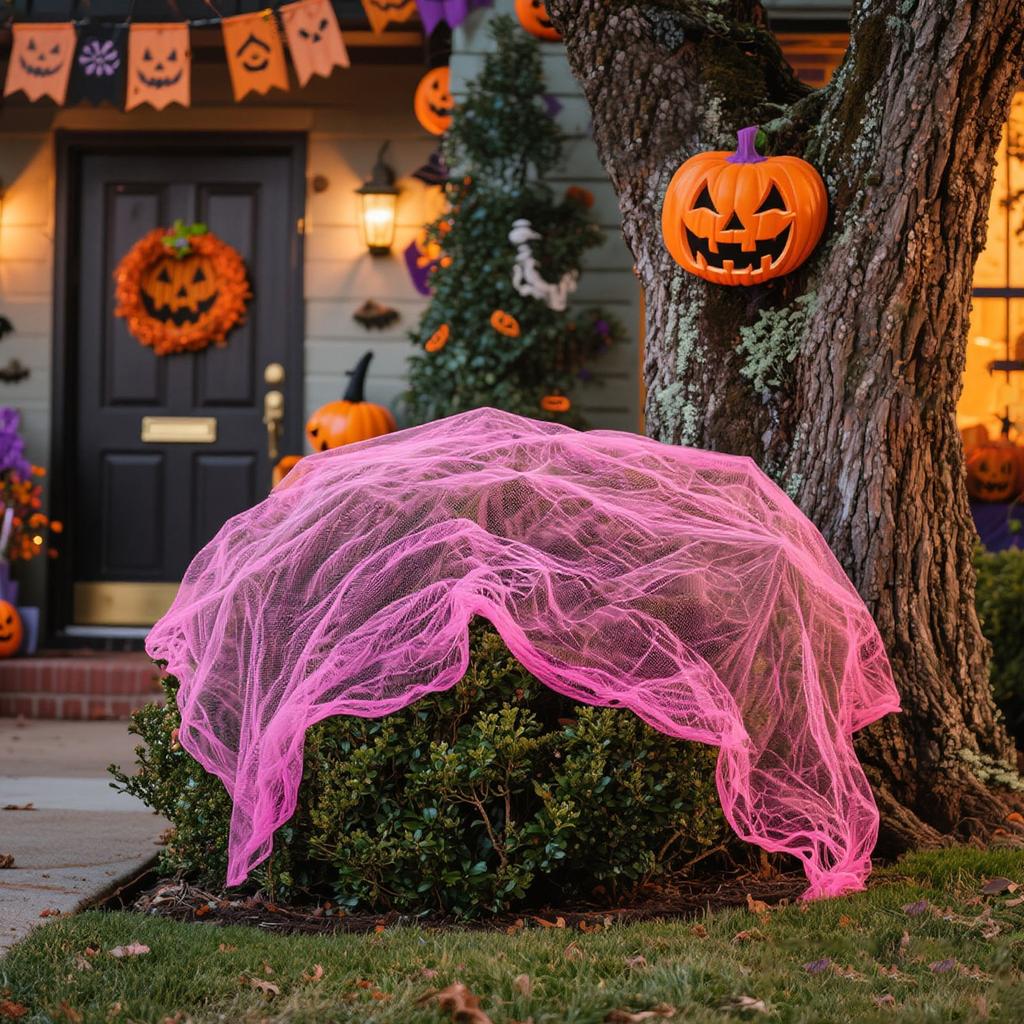 Halloween Decorative Roving Multi-color Holes Can Be Customized Hanging Cloth Pieces Halloween Haunted House Party Supplies Outdoor Props