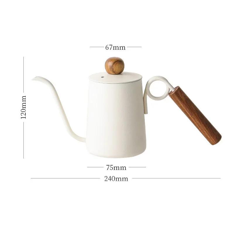 Hand-brewed Coffee Pot Brewing Kettle Ring Wooden Handle Stainless Steel Fine Mouth Drip Kettle Manual Brewing Coffee Machine