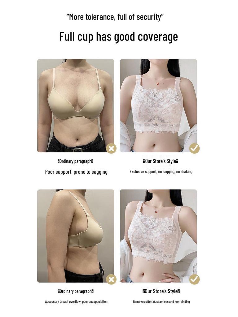 Plus Size Wire-Free Binder Bra for Bust Minimization and Side Fat Reduction, Large Cup Bandeau, Wire-Free, Big Chest Minimizer