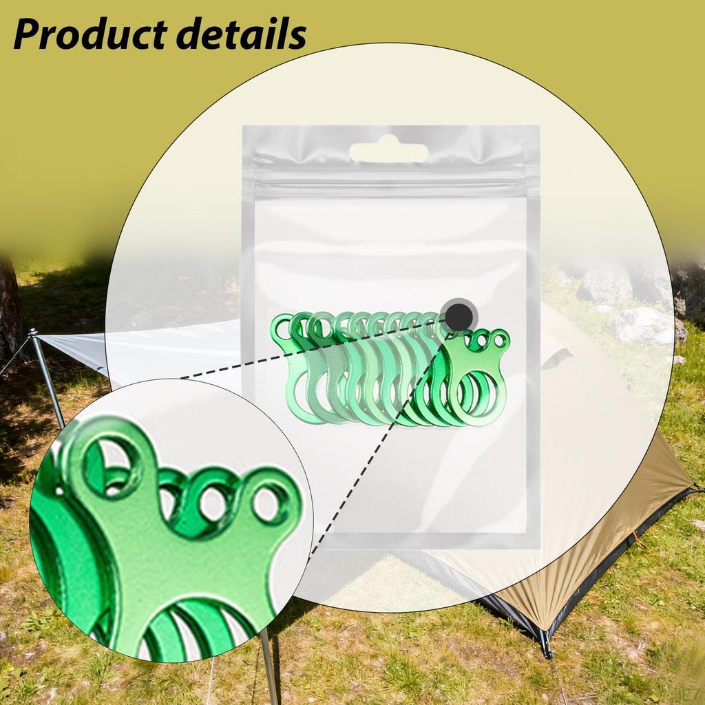10Pc guyline Tensioners Tent Rope Tightener Hiking Wind Buckle Cord Adjusters for Utility RopeS