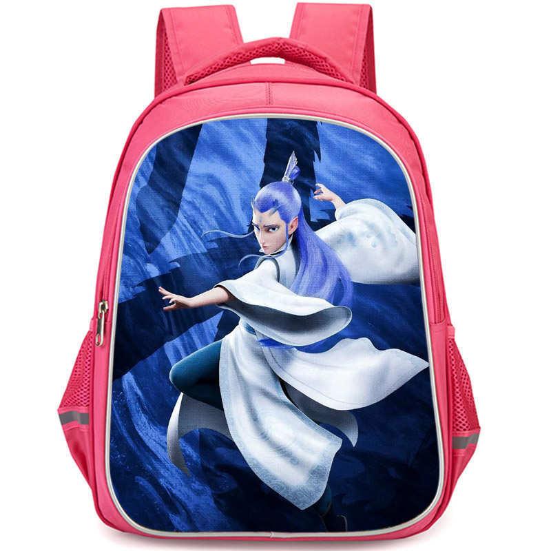 Nezha 2 Mo Tong Nao Hai Ao Bing Girls School Backpack Lightweight Oxford Bookbag Large Capacity For Elementary Students