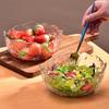 Gold Rim Lead-Free Crystal Salad and Dessert Bowl Set with Hammered Texture