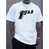 [Hemd mit Gewehrdruck] Herren "99" Grafik-T-Shirt - Bequem, Dehnbar, Rundhals, Kurzarm-T-Shirt mit Gewehrdesign, Ideal für Outdoor-Aktivitäten
