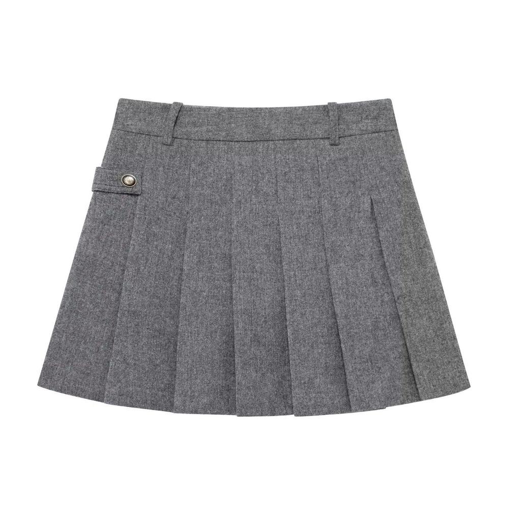 TAOP&ZA Spring Women's Elegant Round Neck Long Sleeve Coat & Mid-Waist Wide Pleated Skirt Set