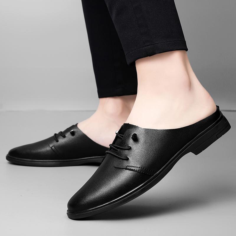 Fashion Trendy men's half slippers Breathable and Brand Designer Styles party and nightclubs Daily comfortable spring summer flat shoes